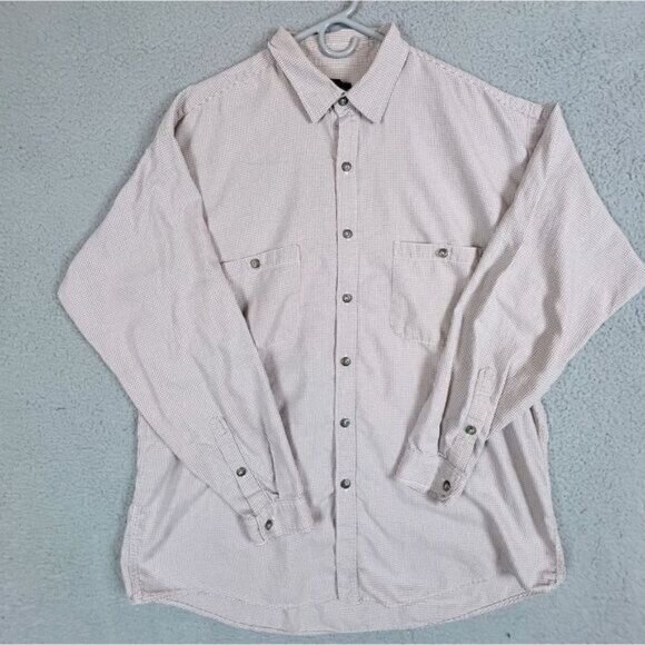 PATAGONIA MENS BUTTON DOWN SHIRT SIZE XL TAN WITH BLUE CHECK - Picture 1 of 8